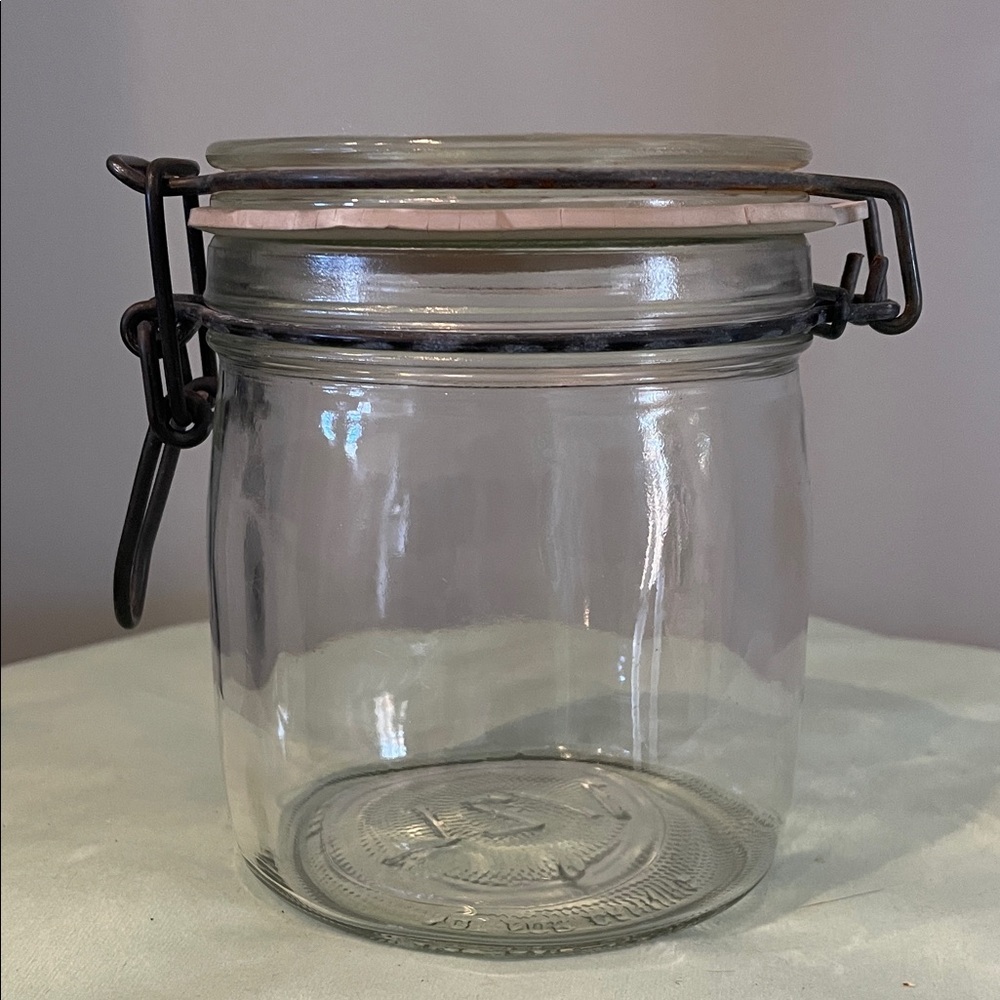 Glass Storage Jar with Metal Clamp